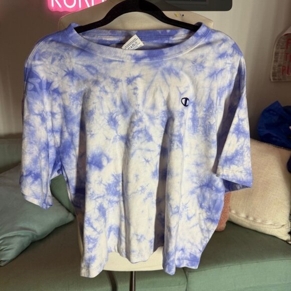 Women’s champion purple tie-dye cropped T-shirt size 2 X - Picture 1 of 1